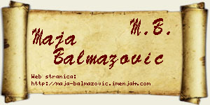 Maja Balmazović vizit kartica